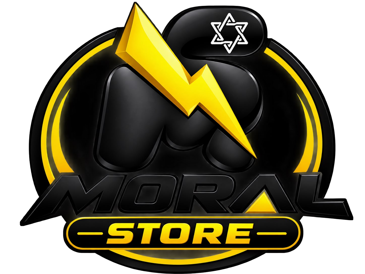 Logo original de Moral Store con fondo exterior transparente